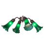 Meyda 19" Wide Green Tiffany Pond Lily 4 Light Fan Light