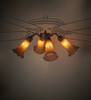 Meyda 19" Wide Amber/purple Tiffany Pond Lily 4 Light Fan Light