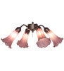 Meyda 19" Wide Lavender Tiffany Pond Lily 4 Light Fan Light