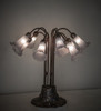 Meyda 24" High Gray Tiffany Pond Lily 10 Light Table Lamp