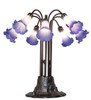 Meyda 24" High Blue/white Tiffany Pond Lily 10 Light Table Lamp