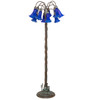 Meyda 61" High Blue Tiffany Pond Lily 12 Light Floor Lamp