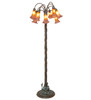 Meyda 61" High Amber/purple Tiffany Pond Lily 12 Light Floor Lamp