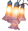 Meyda 61" High Amber/purple Tiffany Pond Lily 12 Light Floor Lamp