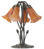 Meyda 16" High Amber Tiffany Pond Lily 5 Light Table Lamp
