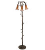 Meyda 58" High Amber/purple Tiffany Pond Lily 3 Light Floor Lamp