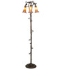 Meyda 58" High Amber/purple Tiffany Pond Lily 3 Light Floor Lamp