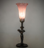 Meyda 15" High Pink Tiffany Pond Lily Nouveau Lady Accent Lamp