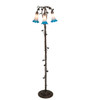 Meyda 58" High Pink/blue Tiffany Pond Lily 3 Light Floor Lamp