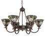 Meyda 32" Wide Tiffany Rosebush 6 Light Chandelier