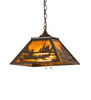 Meyda 16" Square Canoe At Lake Pendant