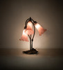 Meyda 16" High Pink Tiffany Pond Lily 3 Light Accent Lamp