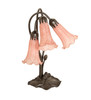 Meyda 16" High Pink Tiffany Pond Lily 3 Light Accent Lamp