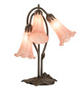 Meyda 16" High Pink Tiffany Pond Lily 3 Light Accent Lamp