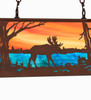 Meyda 33" Long Moose At Lake Oblong Pendant - 234285