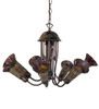 Meyda 24" Wide Stained Glass Pond Lily 7 Light Chandelier - 251589
