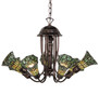 Meyda 24" Wide Stained Glass Pond Lily 7 Light Chandelier - 251593