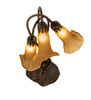 Meyda 16" High Amber Tiffany Pond Lily 3 Light Accent Lamp - 251683