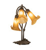 Meyda 16" High Amber Tiffany Pond Lily 3 Light Accent Lamp - 251683