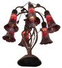 Meyda 19" High Stained Glass Pond Lily 6 Light Table Lamp - 258952