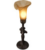 Meyda 15" High Amber Tiffany Pond Lily Nouveau Lady Accent Lamp - 259392