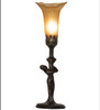 Meyda 15" High Amber Tiffany Pond Lily Nouveau Lady Accent Lamp - 259392