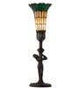 Meyda 15" High Stained Glass Pond Lily Nouveau Lady Accent Lamp - 259394