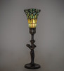 Meyda 15" High Stained Glass Pond Lily Nouveau Lady Accent Lamp - 259396