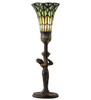 Meyda 15" High Stained Glass Pond Lily Nouveau Lady Accent Lamp - 259396