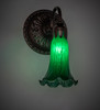 Meyda 5.5" Wide Green Tiffany Pond Lily Wall Sconce - 261100