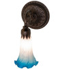 Meyda 5.5" Wide Pink/blue Tiffany Pond Lily Wall Sconce - 261104