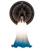 Meyda 5.5" Wide Pink/blue Tiffany Pond Lily Wall Sconce - 261104