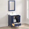 24" Freestanding Bathroom Vanity With Countertop, Undermount Sink & Mirror - Navy Blue - 026 24 25 CT M