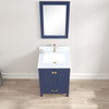 24" Freestanding Bathroom Vanity With Countertop, Undermount Sink & Mirror - Navy Blue - 026 24 25 CT M