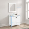 30" Freestanding Bathroom Vanity With Countertop & Undermount Sink - Matte White - 026 30 01 CT
