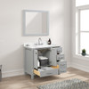 36" Freestanding Bathroom Vanity With Countertop, Undermount Sink & Mirror - Metal Grey - 026 36 15 CT M