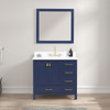 36" Freestanding Bathroom Vanity With Countertop, Undermount Sink & Mirror - Navy Blue - 026 36 25 CT M