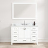 48" Freestanding Bathroom Vanity With Countertop, Undermount Sink & Mirror - Matte White - 026 48 01 CT M