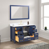 48" Freestanding Bathroom Vanity With Countertop, Undermount Sink & Mirror - Navy Blue - 026 48 25 CT M