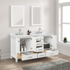 60" Freestanding Bathroom Vanity With Countertop & Undermount Sink - Matte White - 026 60 01 CT