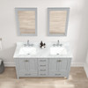 60" Freestanding Bathroom Vanity With Countertop, Undermount Sink & Mirror - Metal Grey - 026 60 15 CT 2M