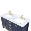 60" Freestanding Bathroom Vanity With Countertop, Undermount Sink & Mirror - Navy Blue - 026 60 25 CT 2M