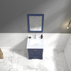 24" Freestanding Bathroom Vanity With Countertop, Undermount Sink & Mirror - Navy Blue - 027 24 25 CT M