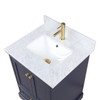 24" Freestanding Bathroom Vanity With Countertop, Undermount Sink & Mirror - Navy Blue - 027 24 25 CT M