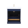 30" Freestanding Bathroom Vanity With Countertop, Undermount Sink & Mirror - Navy Blue - 027 30 25 CT M