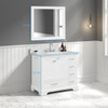 36" Freestanding Bathroom Vanity With Countertop, Undermount Sink & Mirror - Matte White - 027 36 01 CT M