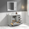 36" Freestanding Bathroom Vanity With Countertop, Undermount Sink & Mirror - Metal Grey - 027 36 15 CT M