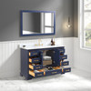 48" Freestanding Bathroom Vanity With Countertop, Undermount Sink & Mirror - Navy Blue - 027 48 25 CT M