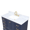 48" Freestanding Bathroom Vanity With Countertop, Undermount Sink & Mirror - Navy Blue - 027 48 25 CT M