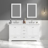60" Freestanding Bathroom Vanity With Countertop, Undermount Sink & Mirror - Matte White - 027 60 01 CT 2M